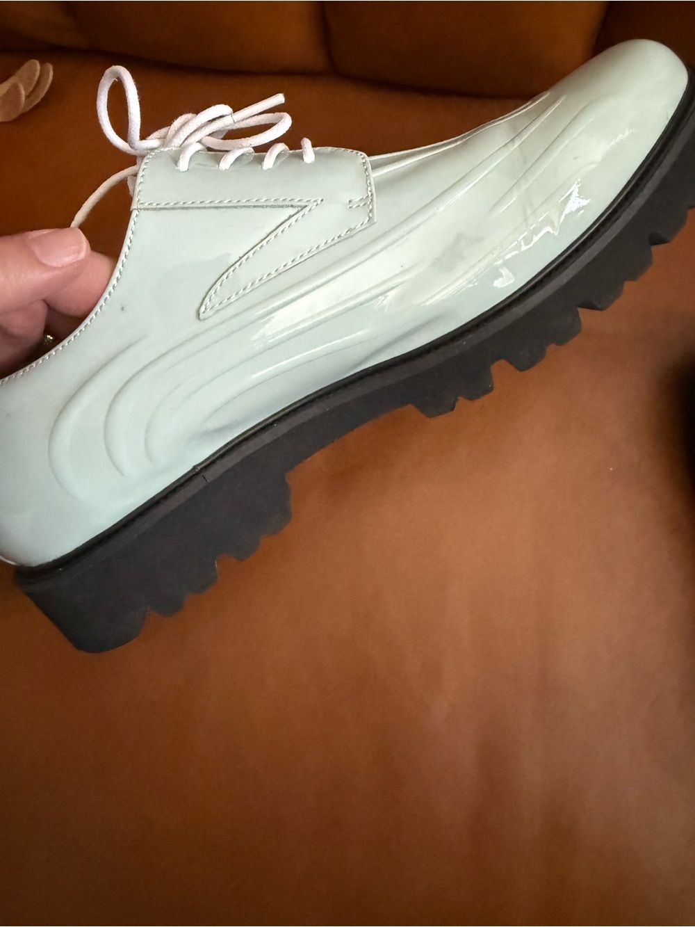 Marc Nolano Mint Patent Leather Derby Oxfords - Picture 6 of 9